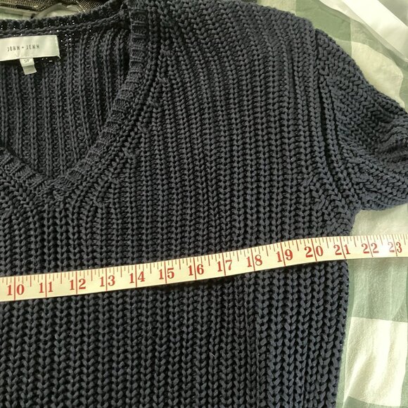 John + Jenn Elliot Sweater Womens S Chunky Knit V-neck Fisherman Pullover - Picture 6 of 8